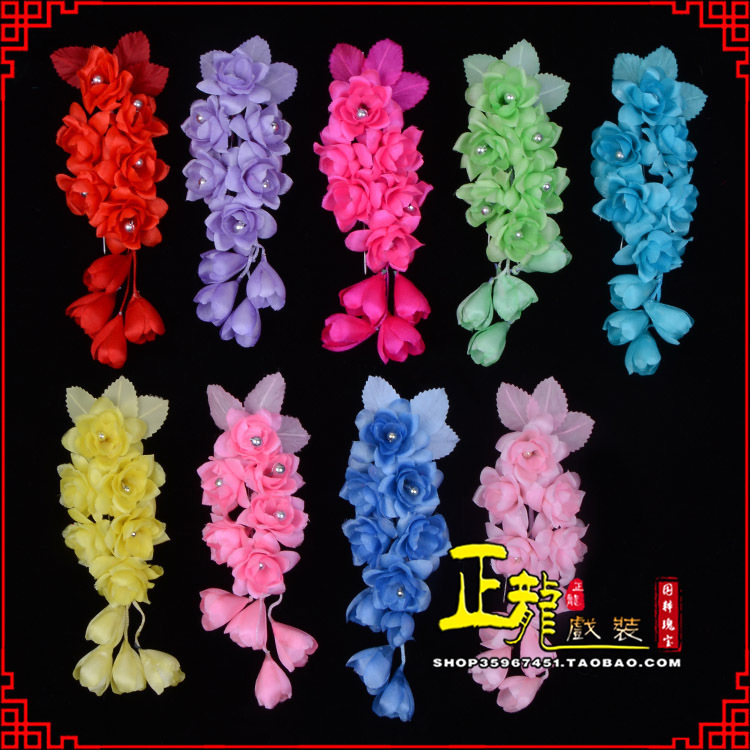 文成鬓花头饰小花头花 真丝绢花